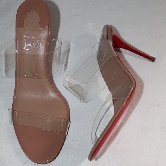 NWOB Christian Louboutin Just Nothing Slide Sandals Heels Red Bottom 40.5 - Picture 3 of 7